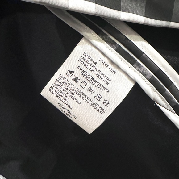 NVLT Gingham Plaid Oversized Black & White Jacket Trench Rain Coat Size XS - Picture 5 of 9